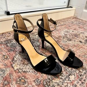 Black patent strappy heels 8 like new Nordstrom BP prom shoes